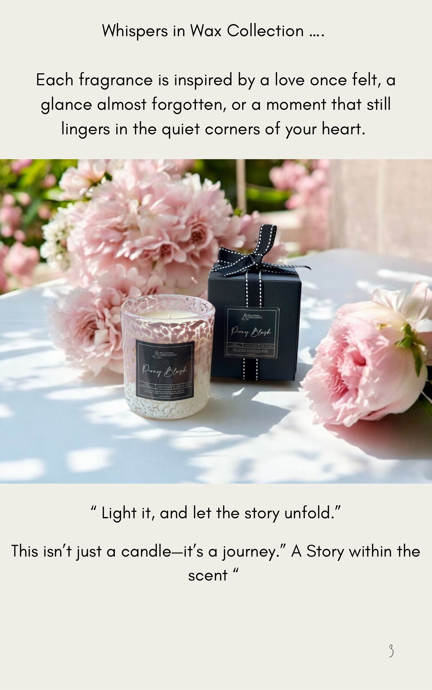 Peony Blush 100% Soy Wax Candle , Vegan Friendly